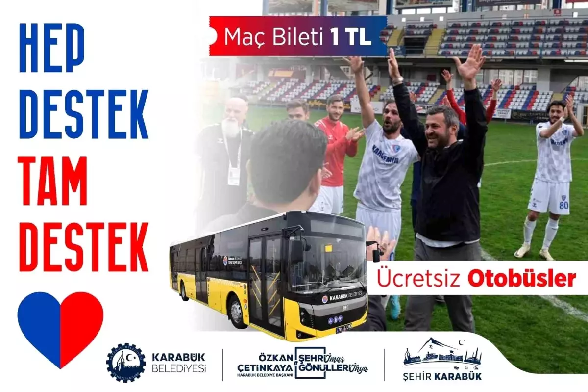 Karabük Belediyesi’nden Ücretsiz Otobüs Seferleriyle Maç Daveti