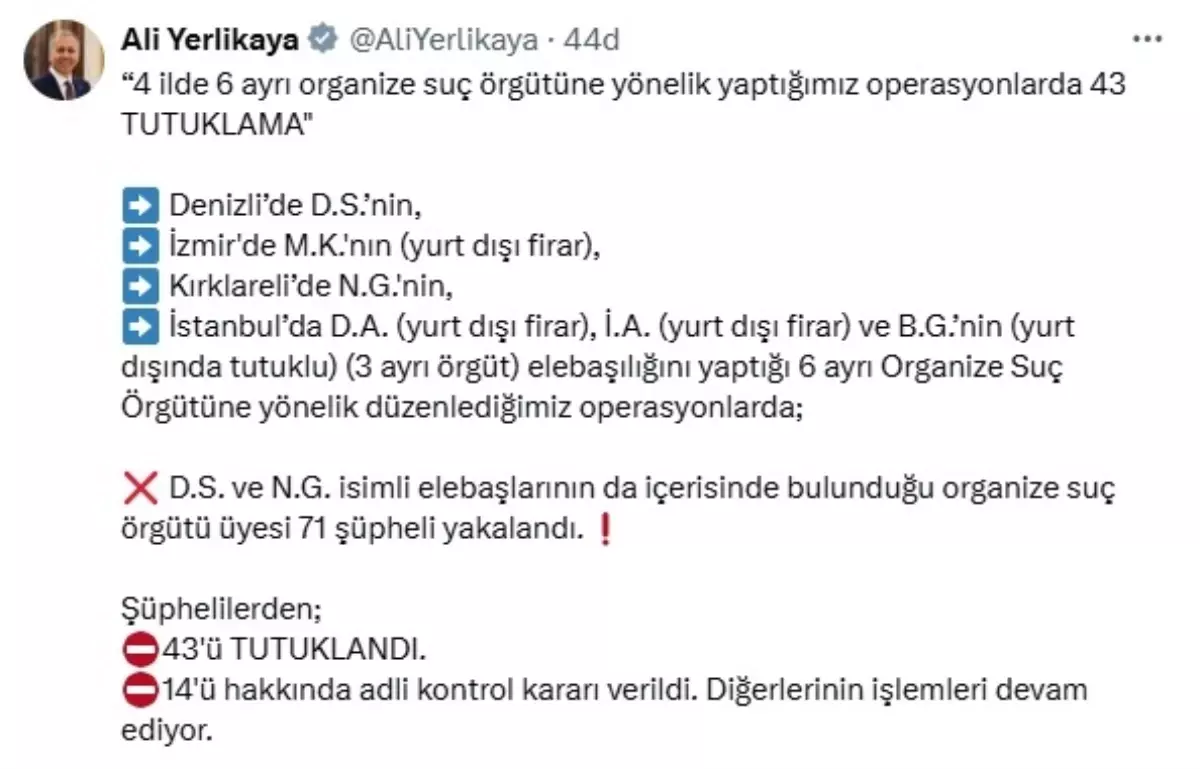 4 İl’de Suç Örgütlerine Büyük Operasyon
