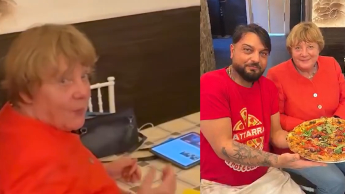 Angela Merkel, İtalya’da pizza yedi