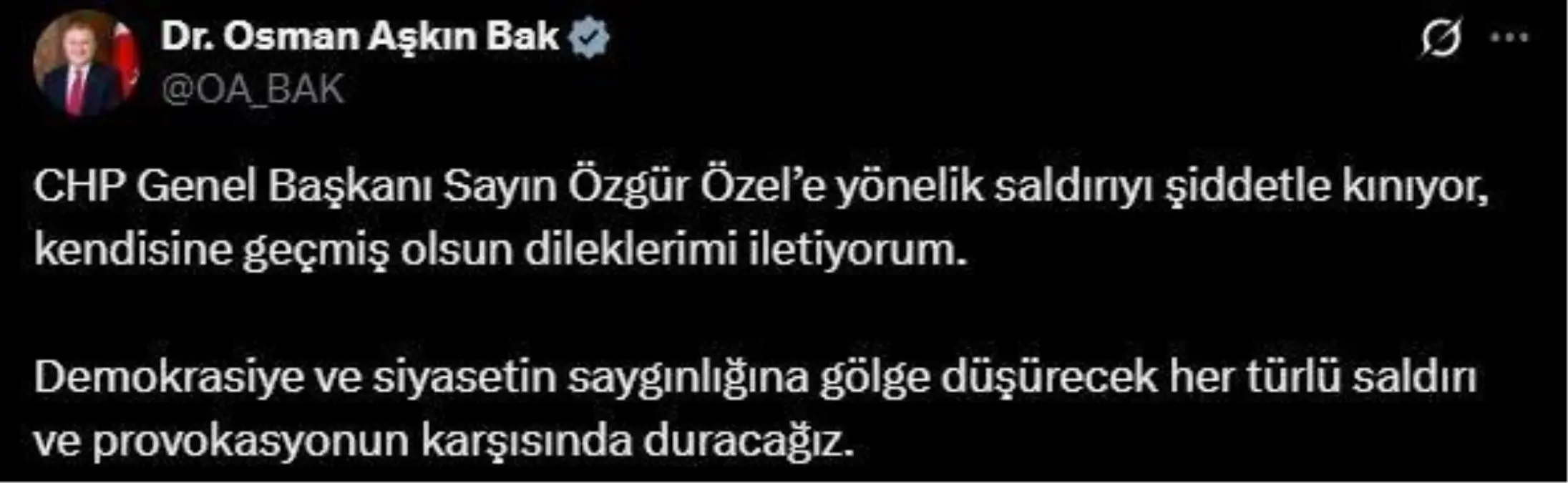 Bakan Bak’tan Özgür Özel’e Destek