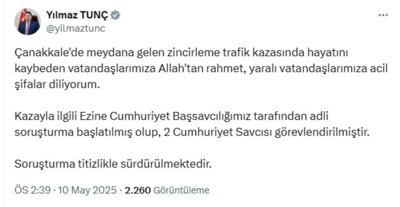 Çanakkale’deki Kazada 2 Savcı Görevlendirildi