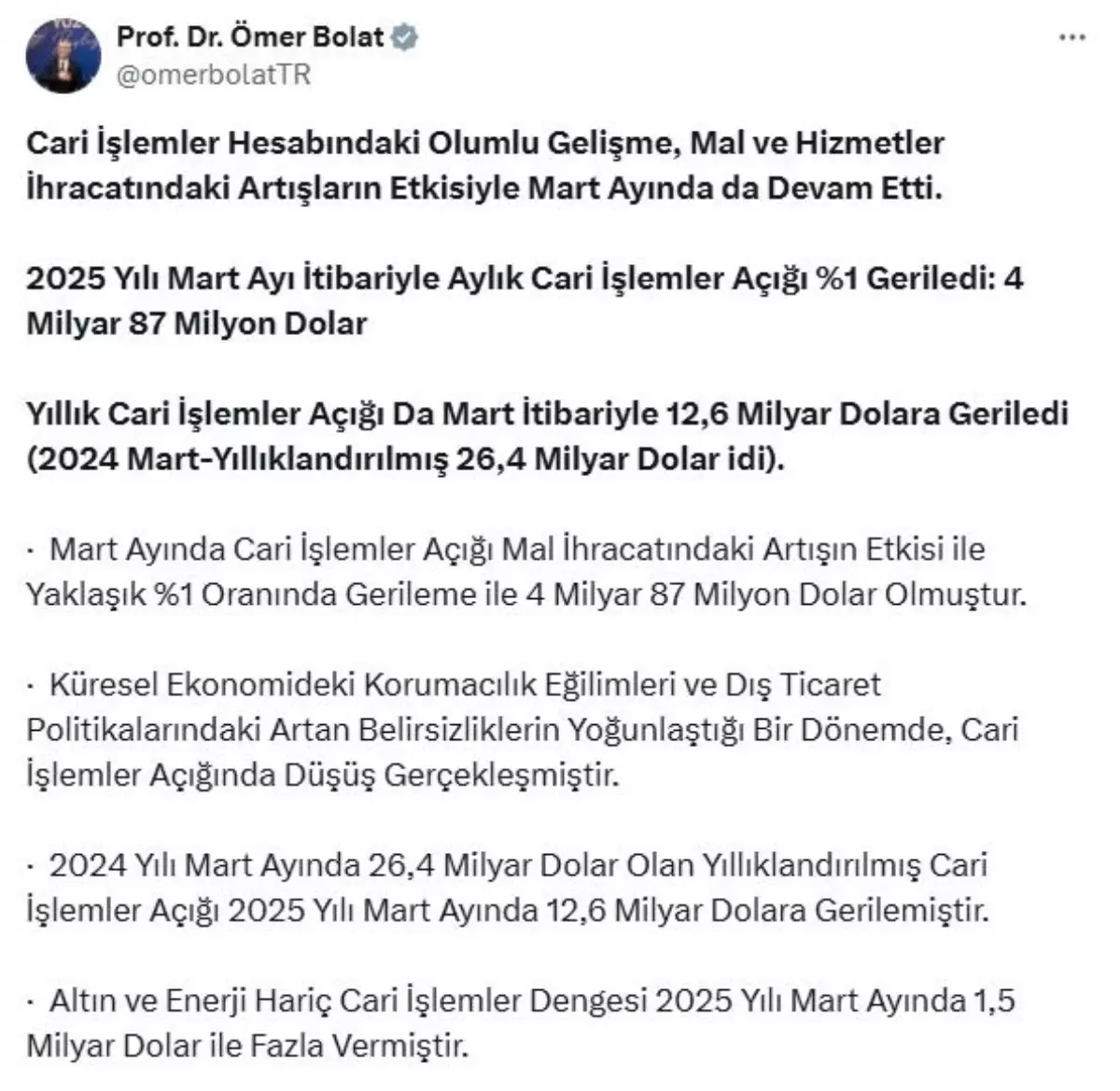 Cari İşlemler Açığı 2025’te Yükseliş Bekliyor