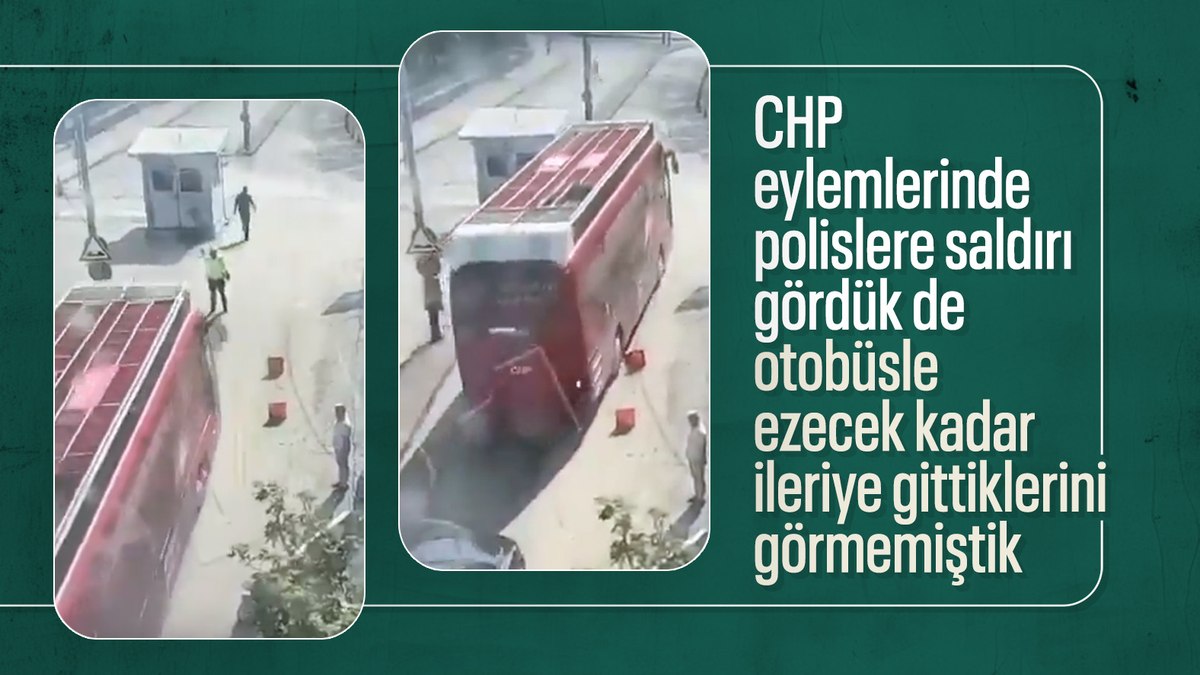 CHP’nin şoförünün polisin üzerine otobüs sürdüğü anlar