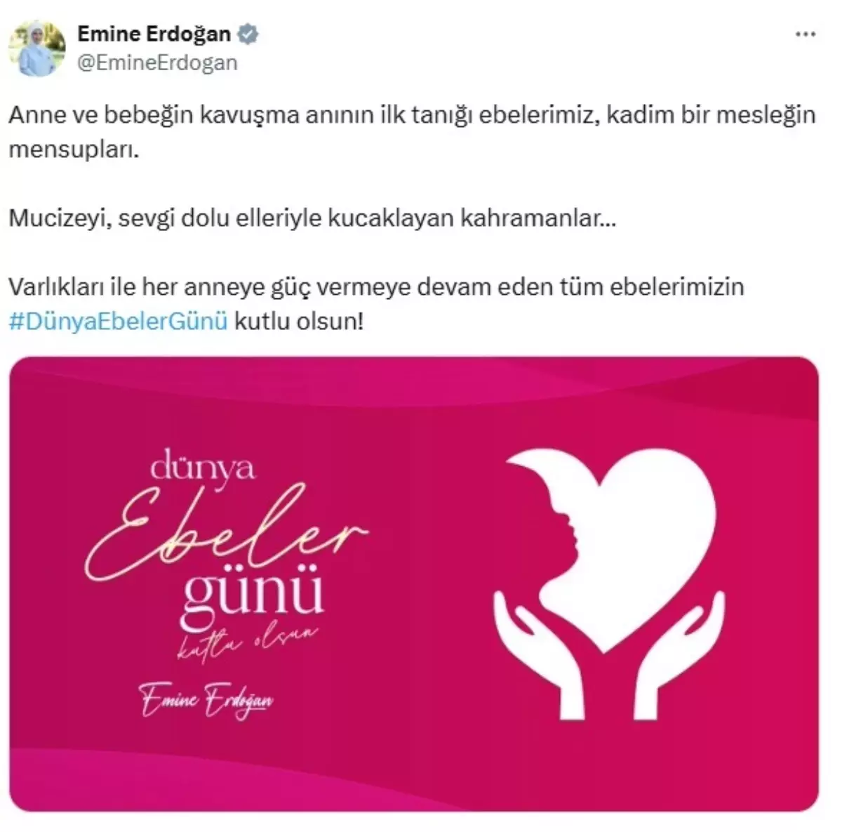 Emine Erdoğan Dünya Ebeler Günü’nü Kutladı