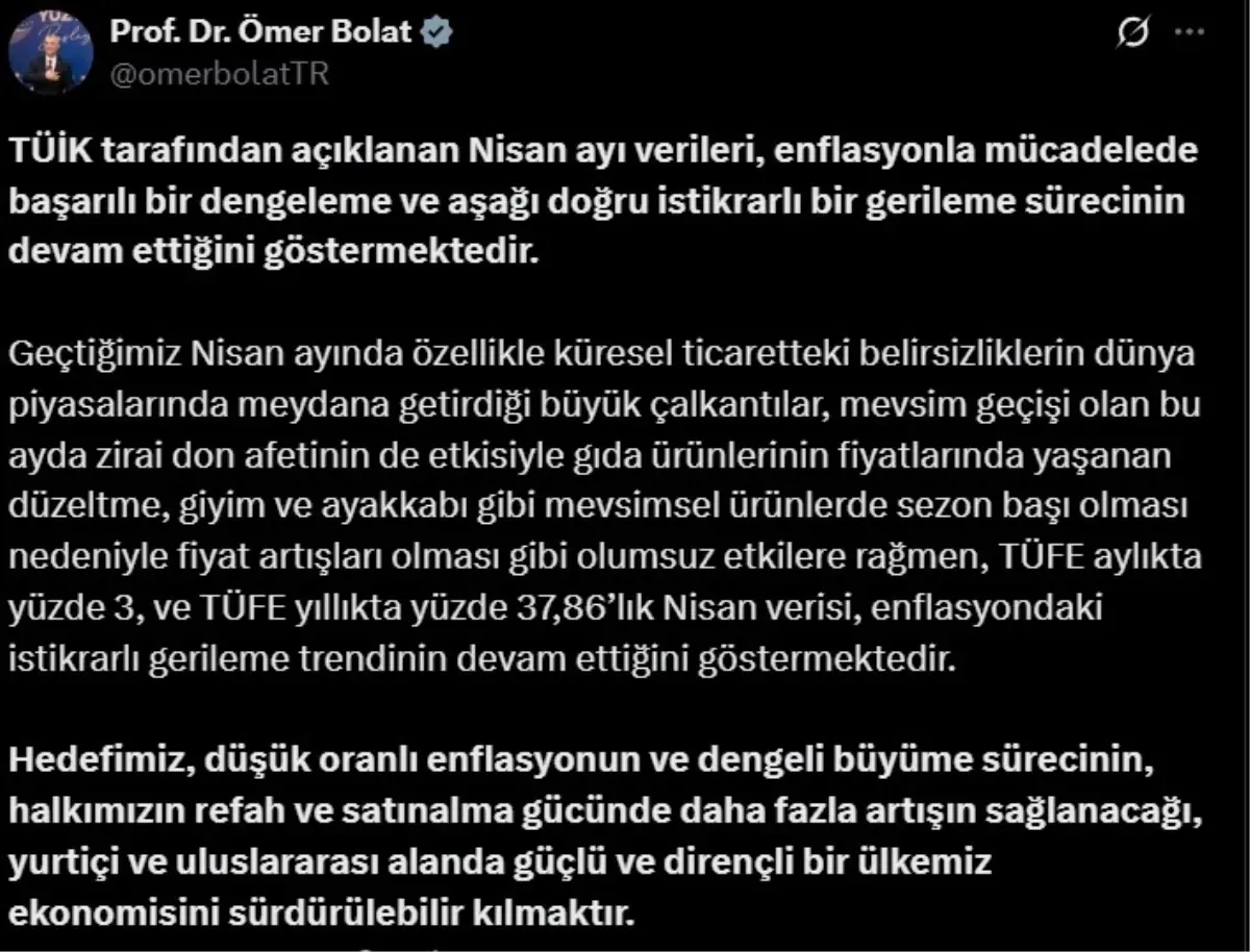 Enflasyonla Mücadelede İstikrarlı Gerileme