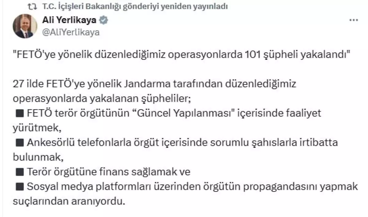 FETÖ’ye 27 İl’de Operasyon: 101 Gözaltı