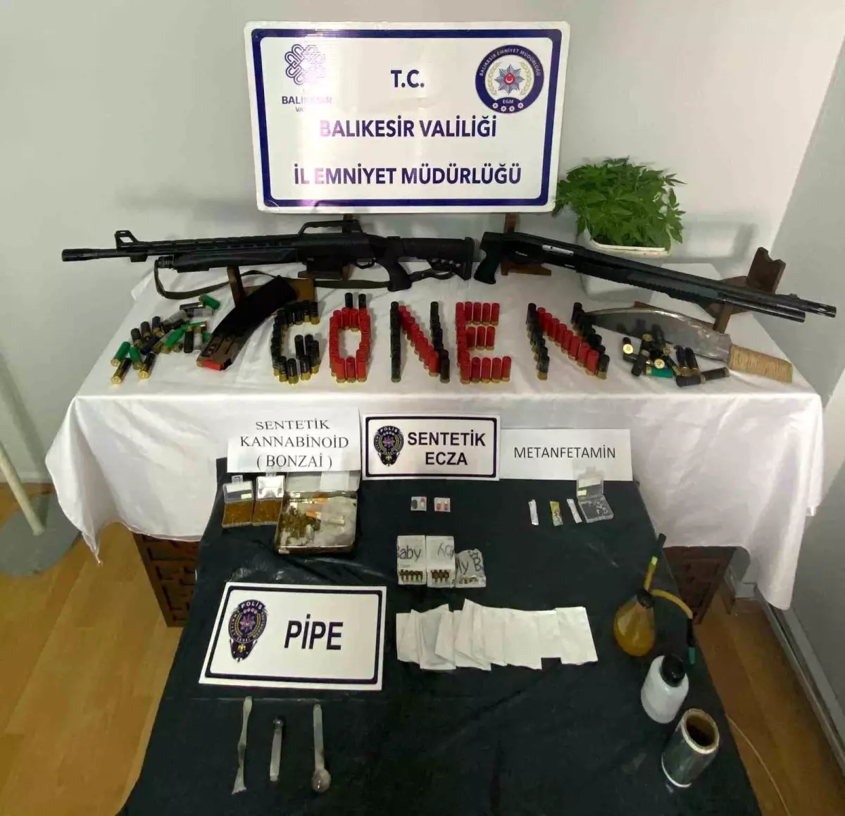 Gönen’de Uyuşturucu ve Silah Operasyonu