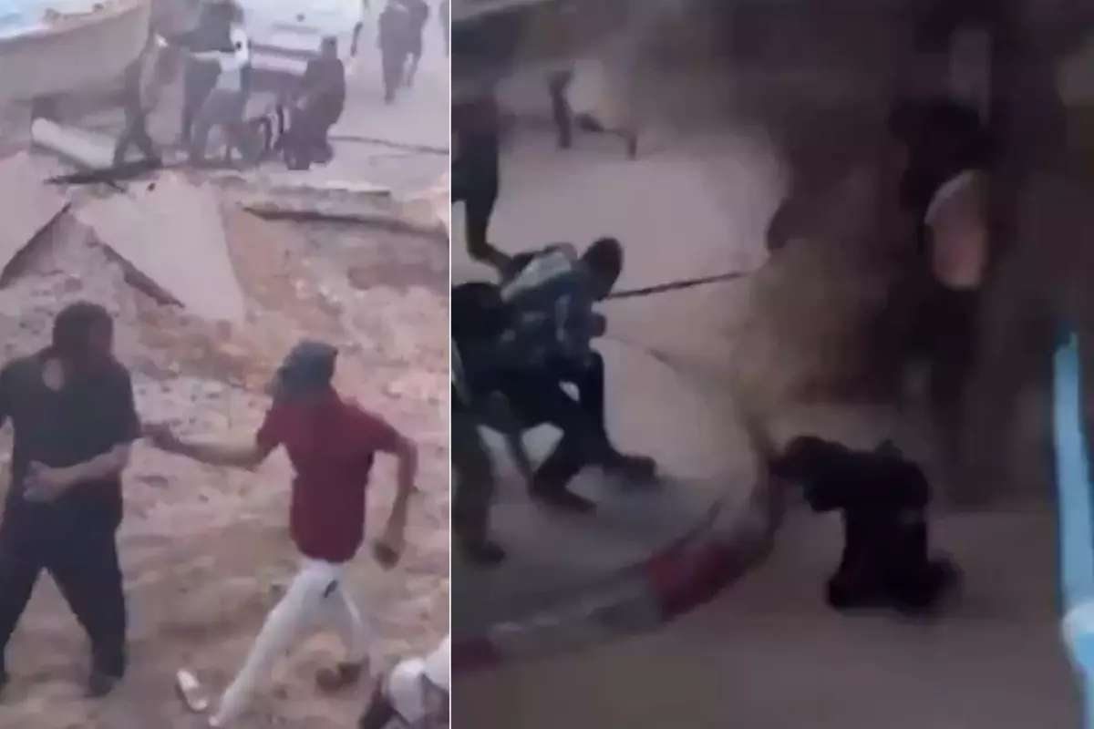 Hastane avlusu sığınak delici bombayla vuruldu! İsrail’in vahşeti kamerada