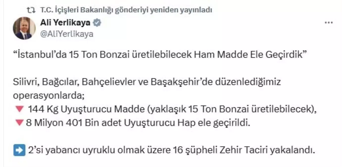 İstanbul’da Uyuşturucu Operasyonu: 16 Şüpheli Yakalandı