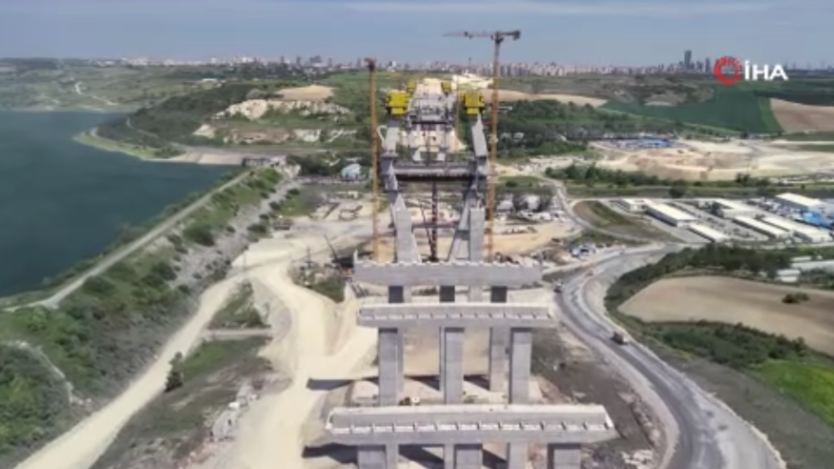 Kanal İstanbul’un ilk köprüsünün ayakları 100 metreyi aştı