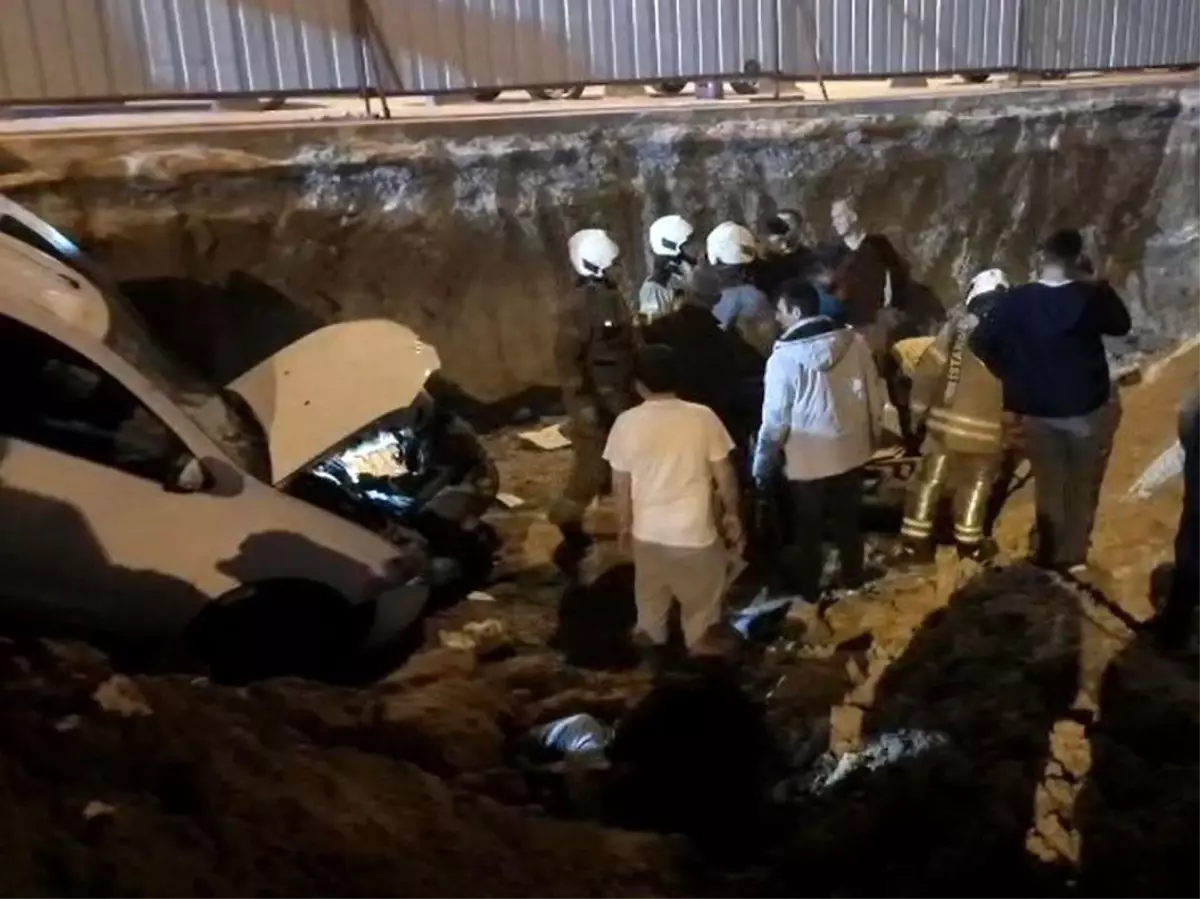 Otomobil Bekçiye Çarptı, Şantiyeye Uçtu