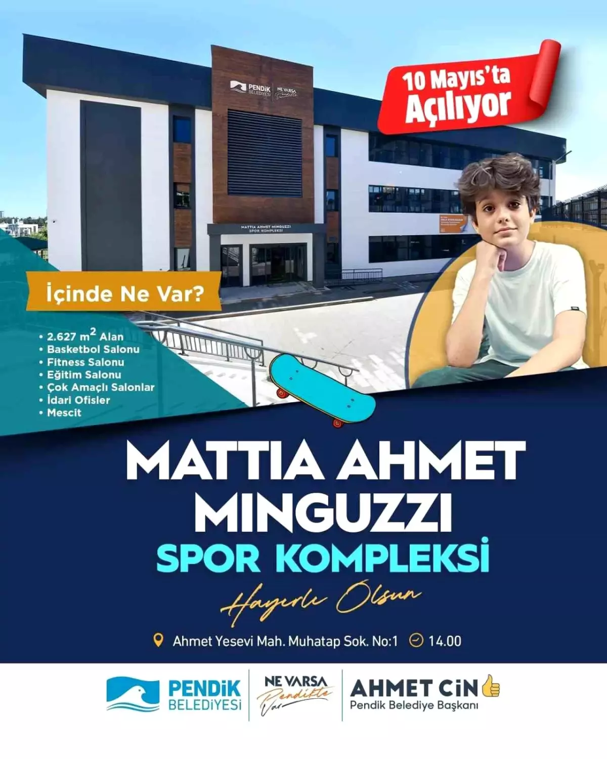 Pendik’te Mattia Ahmet Minguzzi Spor Kompleksi Açılıyor