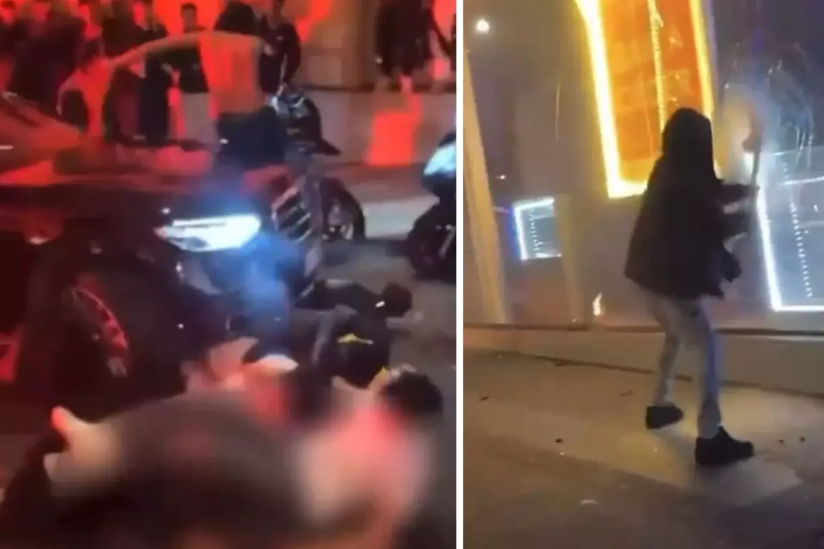 Şampiyonlar Ligi maçına gölge düşüren anlar! Arabaları yaktılar, sokakları yıktılar