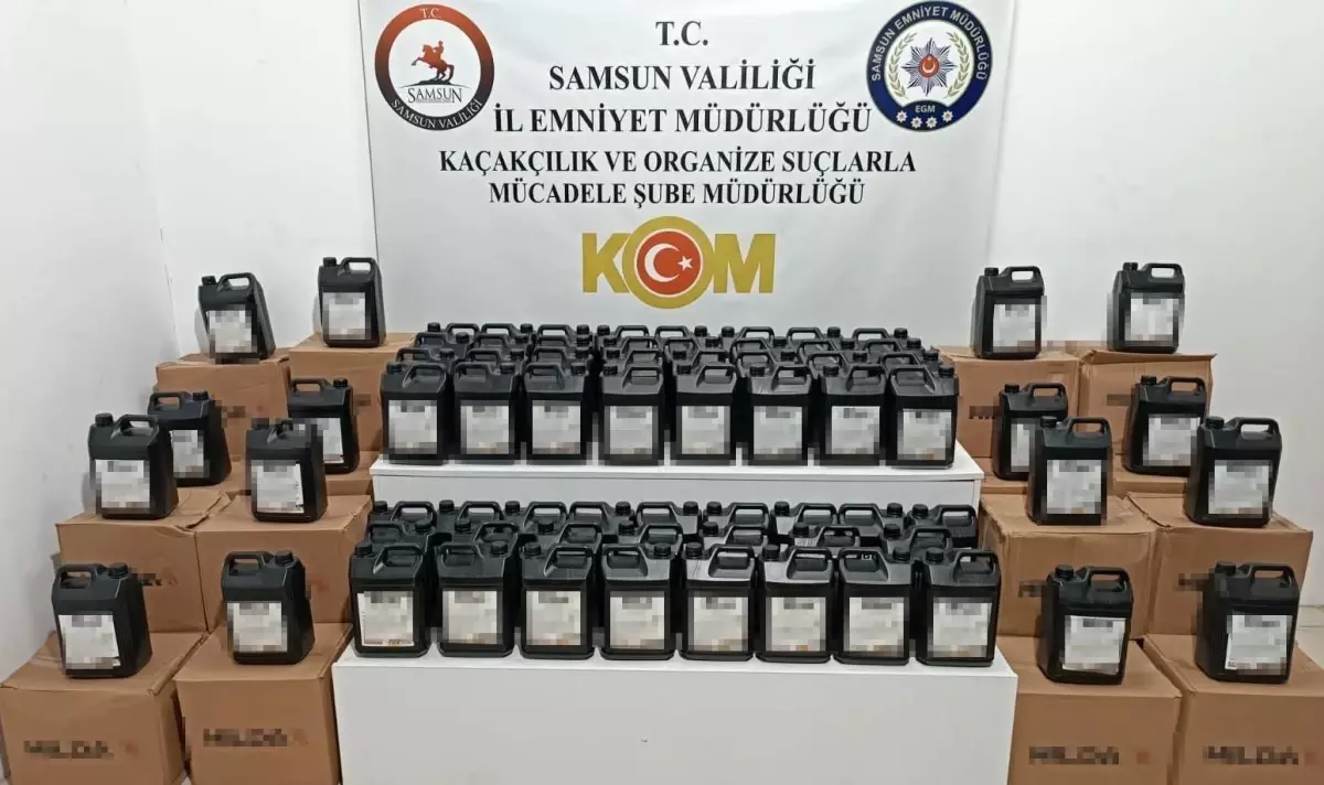 Samsun’da 1 Ton Etil Alkol Ele Geçirildi