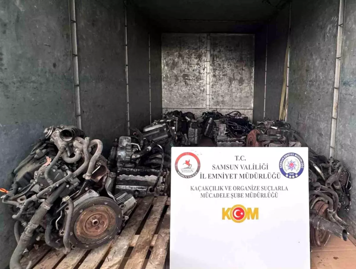 Samsun’da Kaçak Lüks Araç Motoru Operasyonu