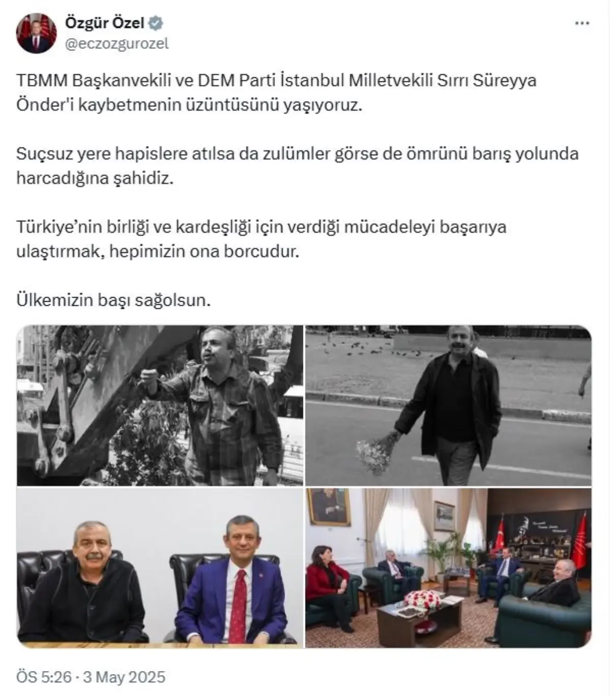 Sırrı Süreyya Önder’e Veda