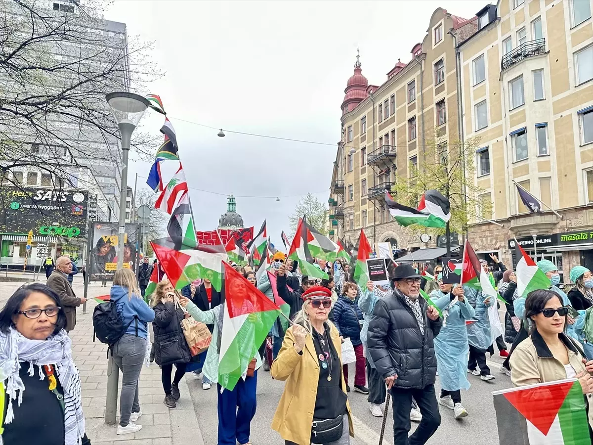 Stockholm’de Filistin’e Destek Gösterisi